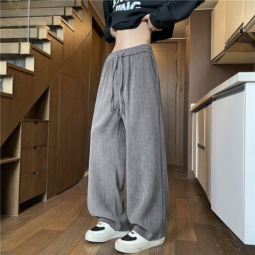 Herren Weit geschnittene Strickhose im Zopfstrick-Lounge-Style Drune
