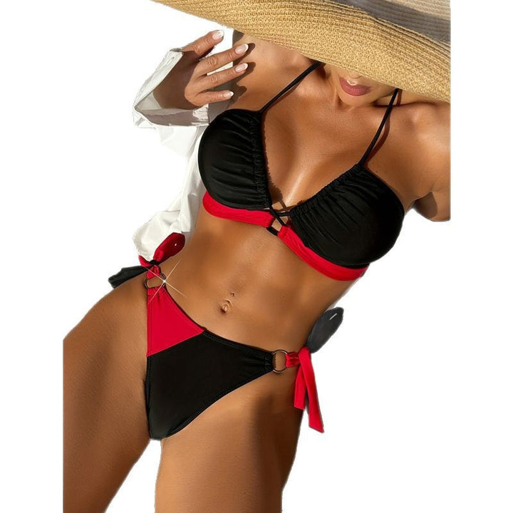 Damen Triangel-Bikini mit verstellbaren Trägern und sportlichem Rüschendesign Drune