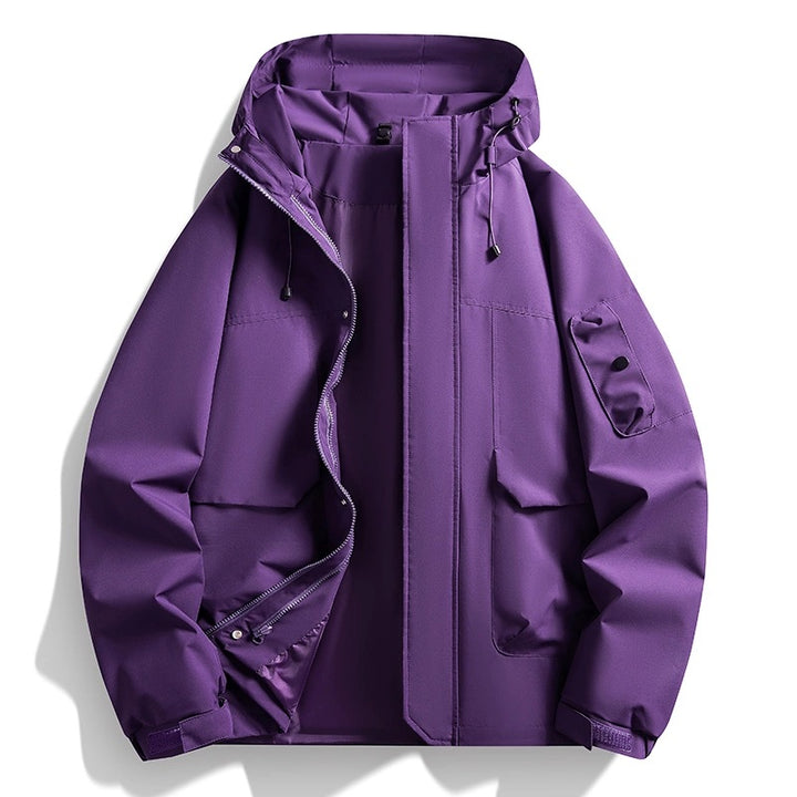 Herren Wasserdichte Kapuzenjacke im Utility-Stil mit verschweißten Nähten und verdecktem Reißverschluss Drune