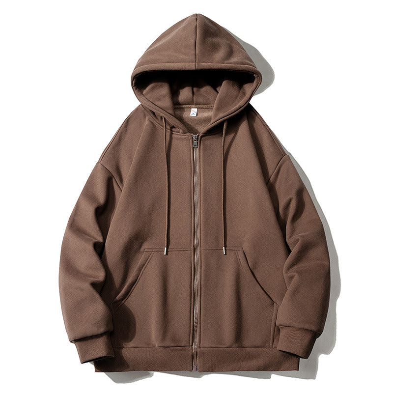 Herren Kapuzensweatjacke mit durchgehendem Reißverschluss, Oversize‑Schnitt und Raglanärmeln Drune
