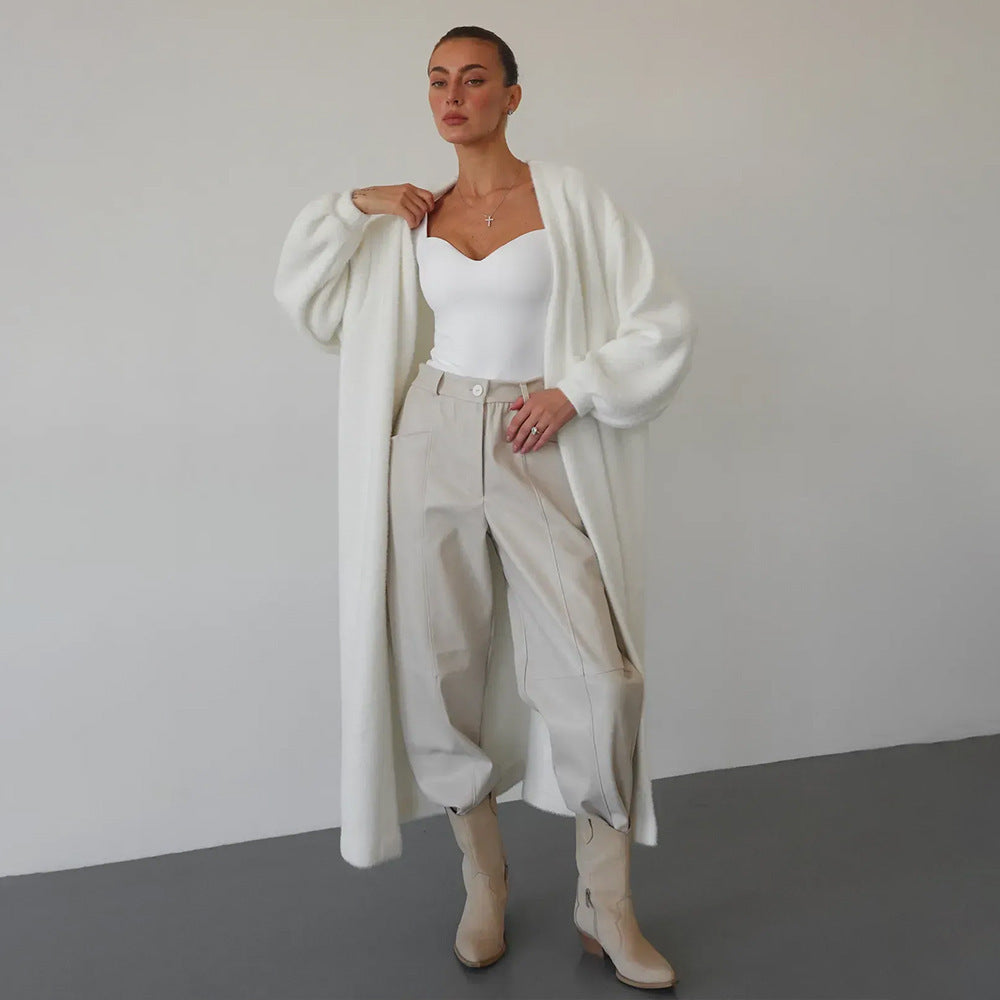 Damen eleganter Bouclé-Mantel Drune