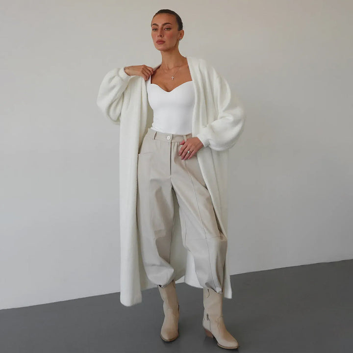 Damen eleganter Bouclé-Mantel Drune