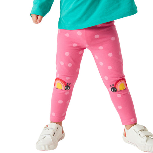 Mädchen Leggings mit fröhlichem Schnecken- und Punkten-Motiv Drune