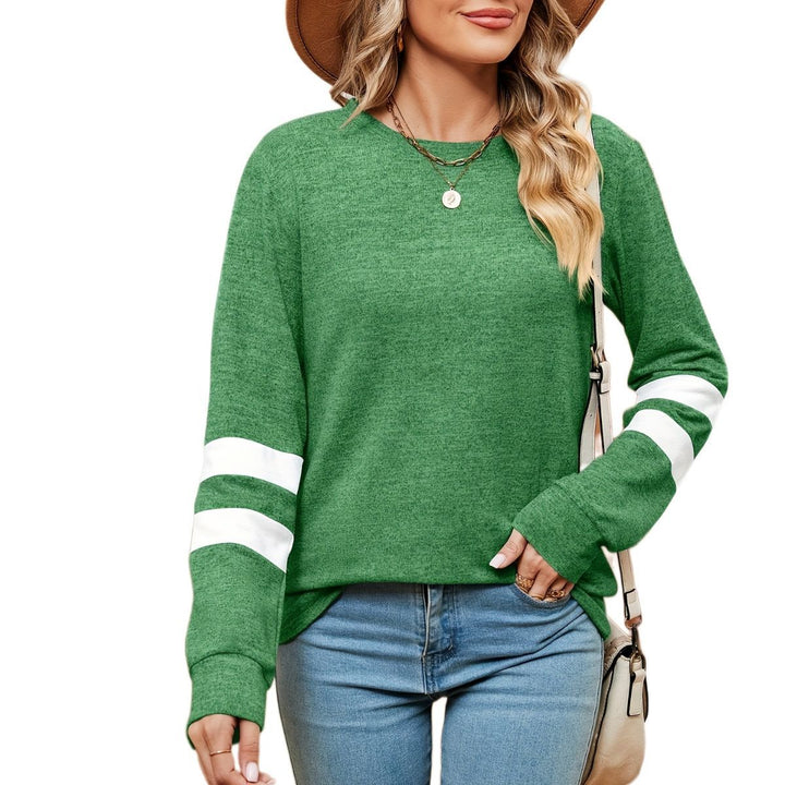 Damen sportliches Sweatshirt mit dekorativen Streifendetails Drune
