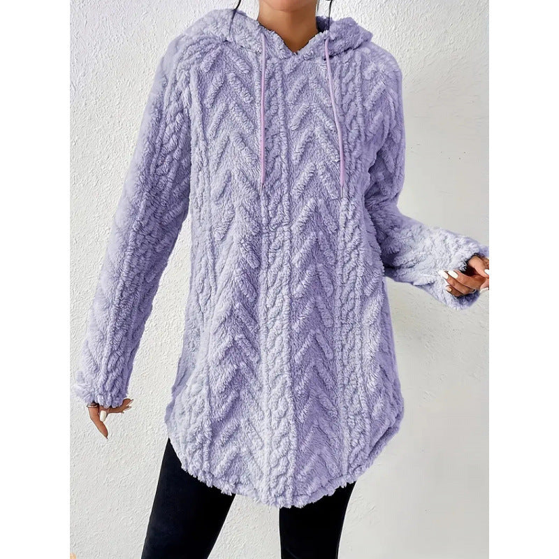 Damen bequemer Kapuzenpullover mit strukturiertem Design Drune