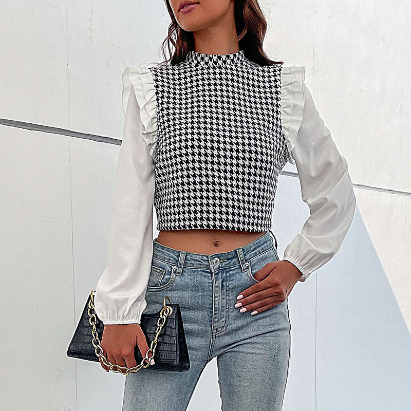 Damen Modisches Bustier-Oberteil mit Puffärmeln Drune