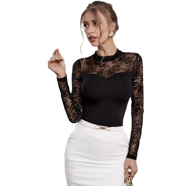Damen Spitzen Bodysuit mit langärmeligem Design Drune
