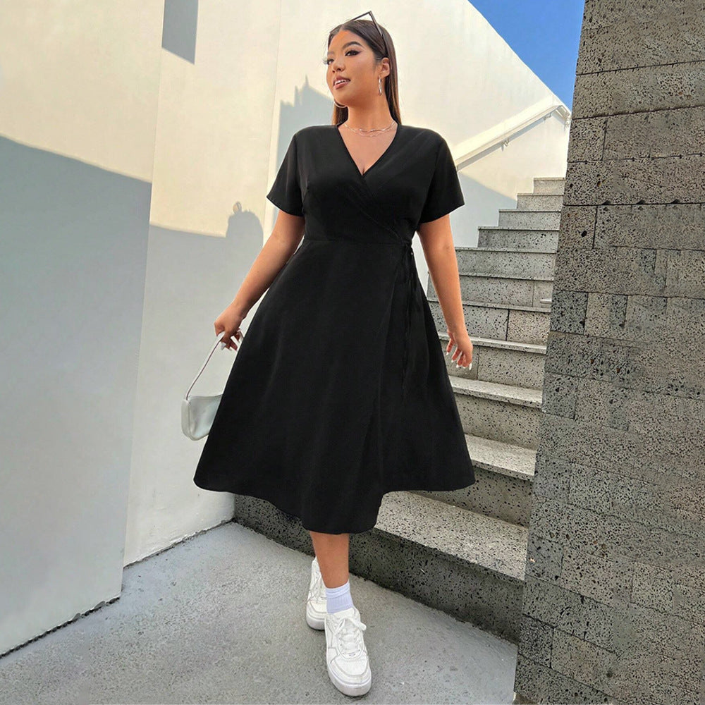 Damen Wickelkleid mit elegantem Schlitz und taillierter Silhouette Drune