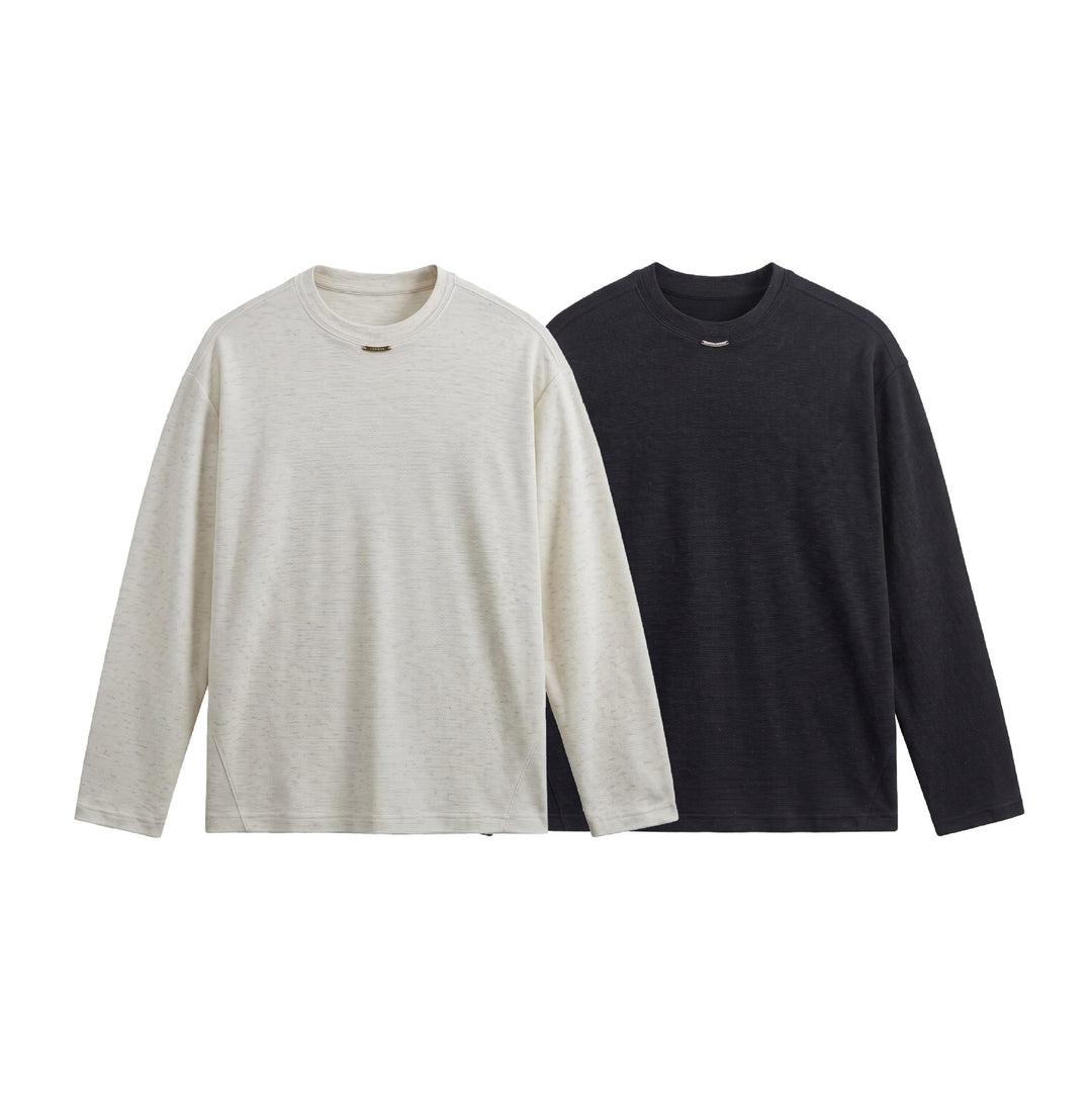 Damen Feinstrick‑Sweatshirt mit Strukturstrick, Rundhalsausschnitt und weiter Passform Drune