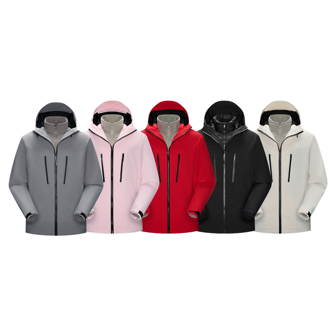 Damen Technische wasserfeste Softshell‑Regenjacke mit Kapuze, versiegelten Nähten und vertikalen Reißverschlusstaschen Drune