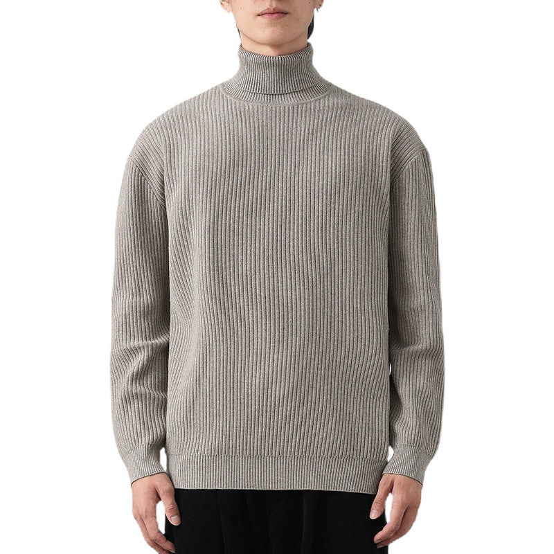 Herren Grobstrickpullover mit Stehkragen Drune