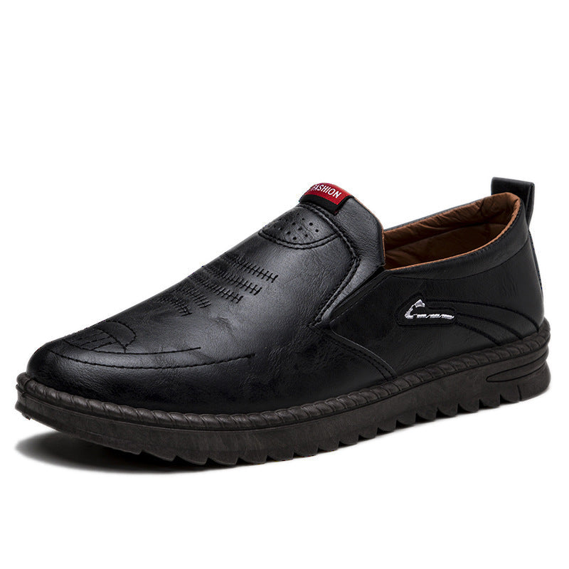 Herren Slip-On Freizeitschuhe aus Leder mit rutschfester Sohle Drune