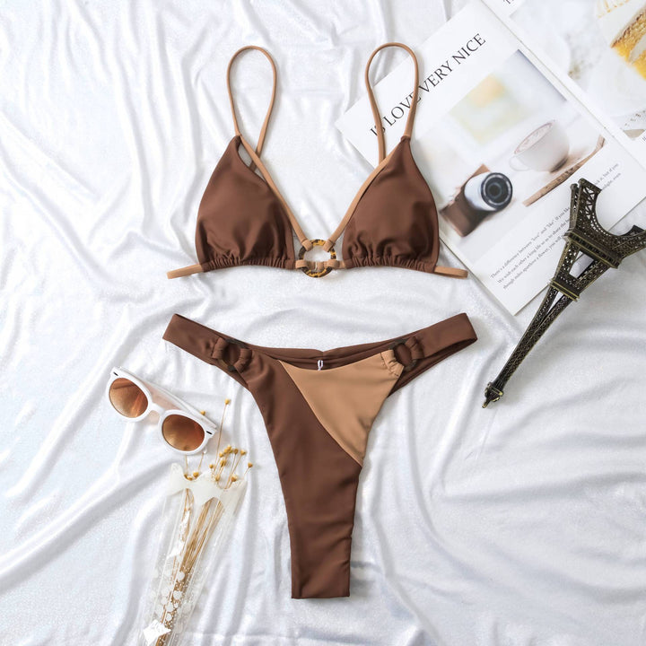 Damen Hochgeschnittene Bikini-Anlage Drune