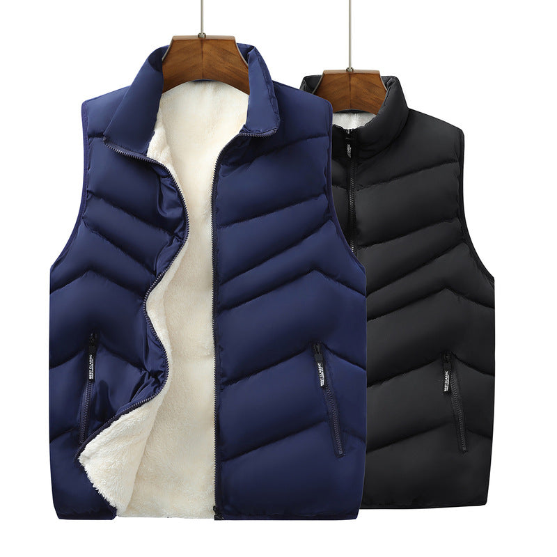 Herren ultrawarm gefütterte Steppweste mit Sherpa-Innenfutter, windabweisender Außenhülle und zwei Reißverschlusstaschen Drune