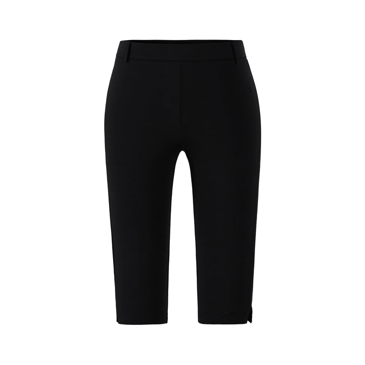 Damen Capri-Stretchhose mit hohem Bund, schmaler Silhouette und Bein-Schlitz Drune
