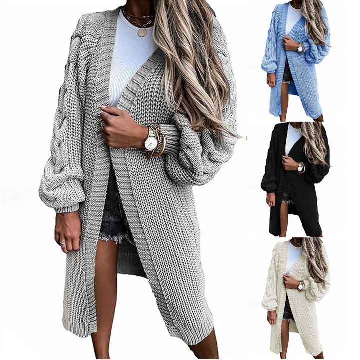 Damen Strickcardigan mit weiten Ärmel Drune