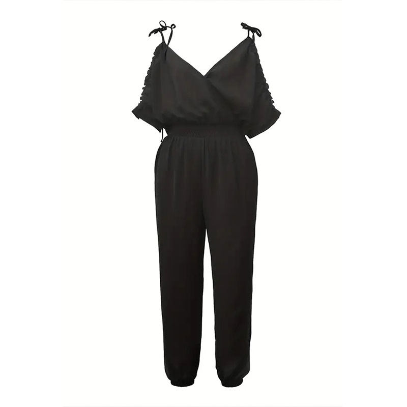 Damen Eleganter Overall mit rüschendetails und praktischem Gummizug Drune