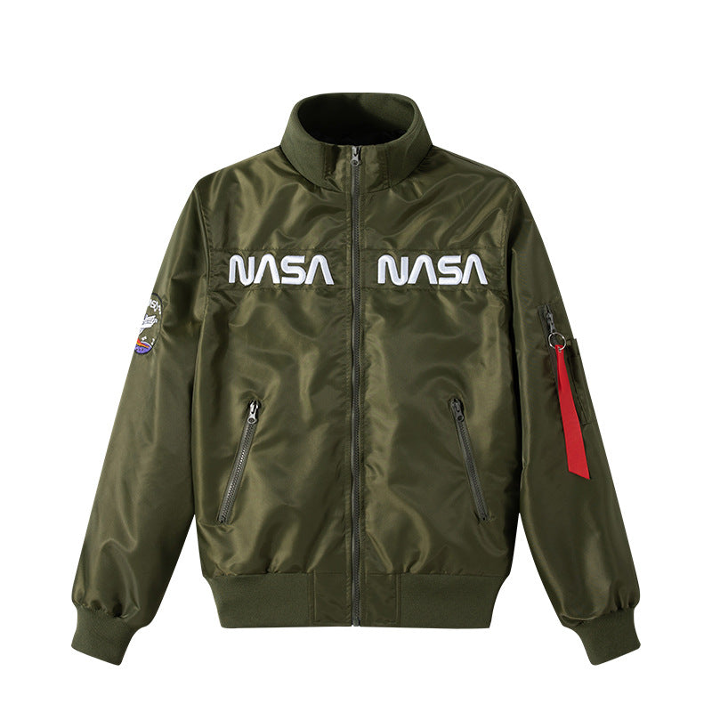 Men's  NASA embroidered chest-panel technical flight jacket Drune