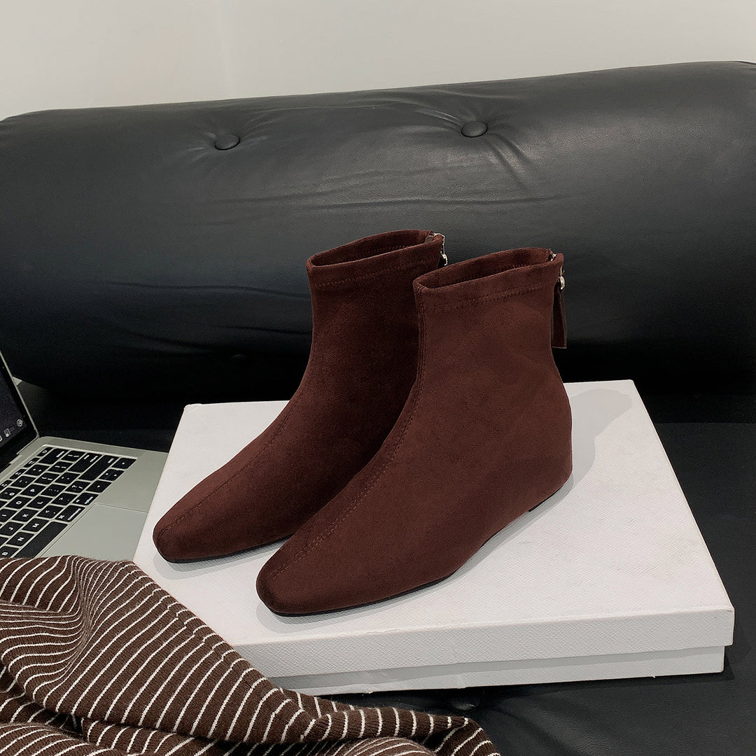 Damen Schlanke Ankle‑Boots mit elastischem Schaft und rückseitigem Reißverschluss Drune