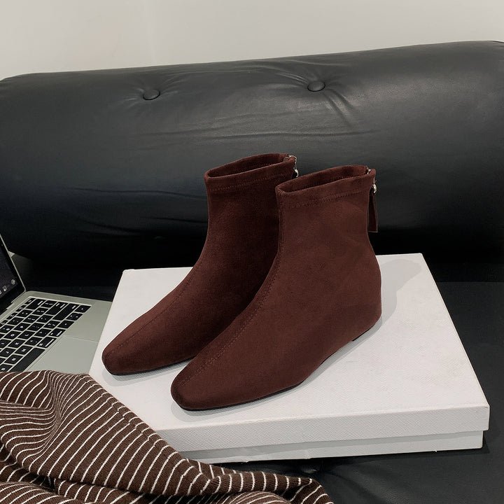 Damen Schlanke Ankle‑Boots mit elastischem Schaft und rückseitigem Reißverschluss Drune