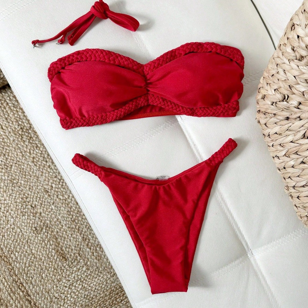 Damen Bandeau-Bikini mit geflochtenen Akzenten Drune