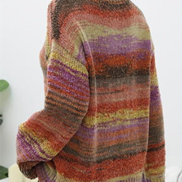 Damen gemütlicher Strickpullover mit strukturiertem Farbverlauf Drune