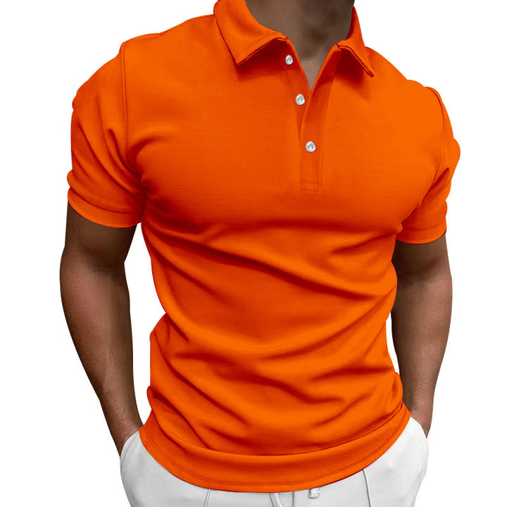 Herren nan schlank geschnittenes Stretch-Poloshirt mit Kentkragen und elastischem Saum Drune