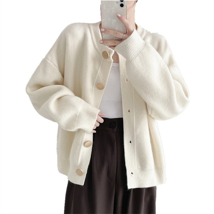 Damen Strickjacke mit großen Knopfdetails und lässigem Schnitt Drune