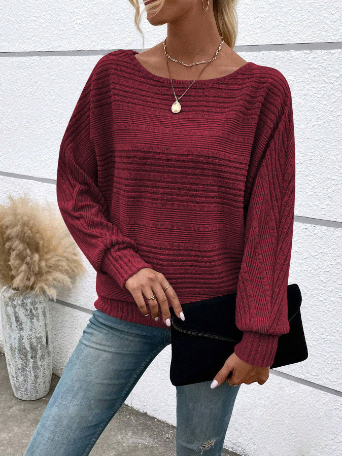 Damen Komfortabler Strickpullover Drune