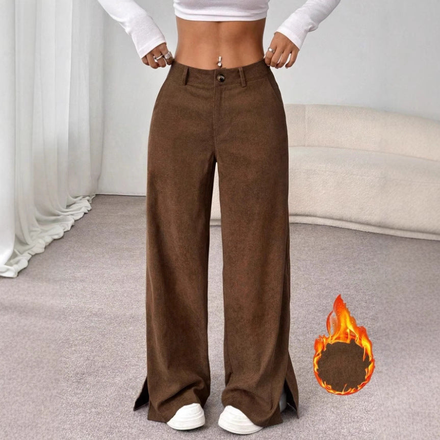 Damen Weite High-Waist Hose Drune