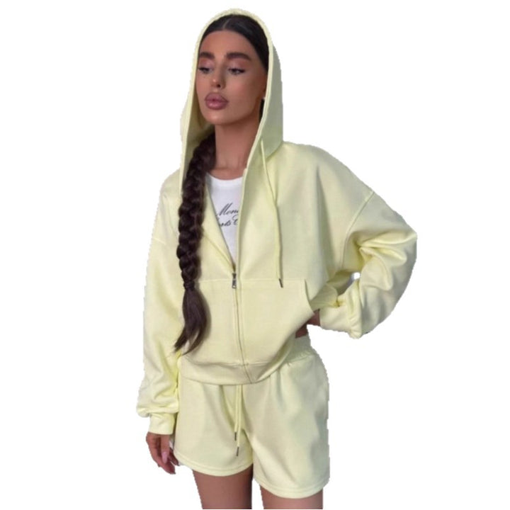 Damen bequeme Hoody-Shorts Kombination Drune