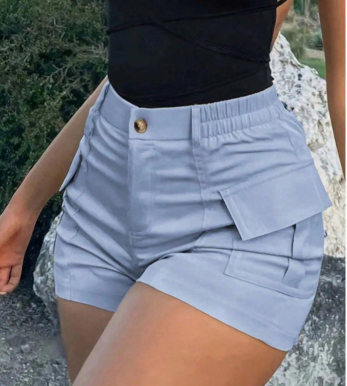 Damen Cargo-Shorts mit hohen Taille und praktischen Taschen Drune
