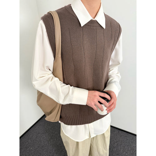 Unisex Stylischer Strickpullover ohne Ärmel Drune