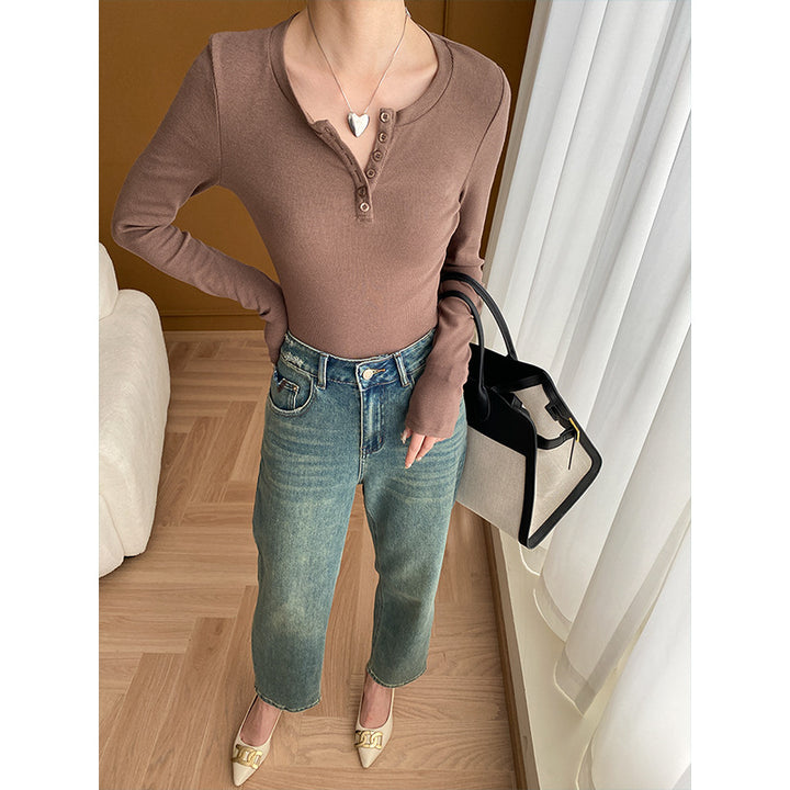 Damen High-Waist Jeans mit lässigem Schnitt und nachhaltiger Baumwolle Drune