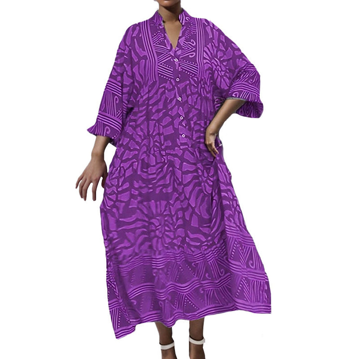 Damen Kaftan Kleid mit modischem Muster Drune