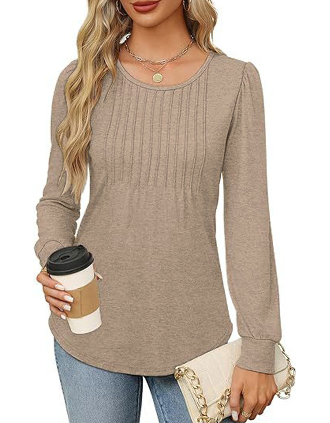 Damen Elegantes und lässiges Shirts mit Rüschendetails Drune