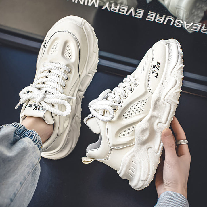 Damen klobige Plateausneaker mit perforiertem Obermaterial gepolstertem Knöchelkragen und griffiger Wellenlaufsohle Drune