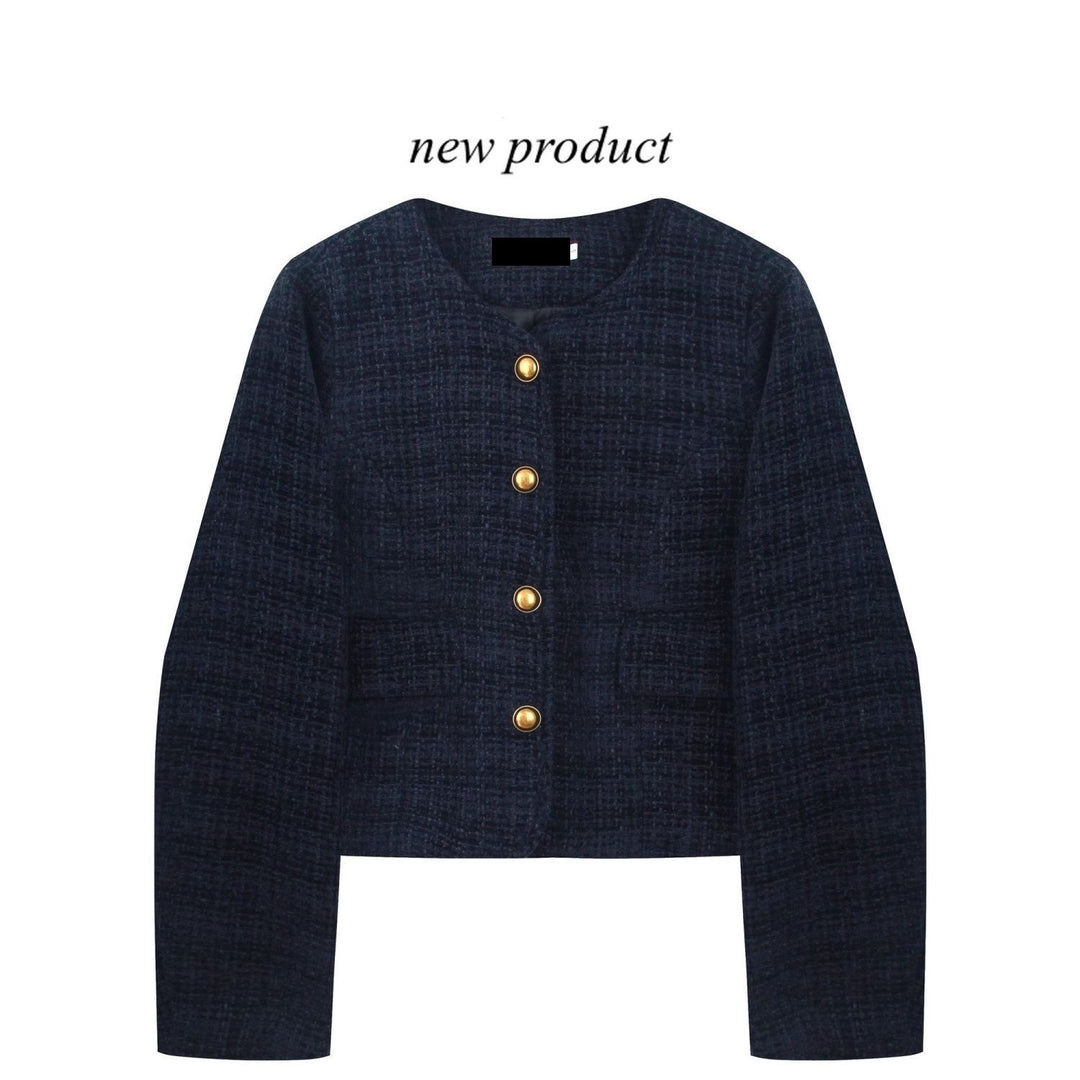 Damen cropped Blazer mit goldenen Knöpfen Drune