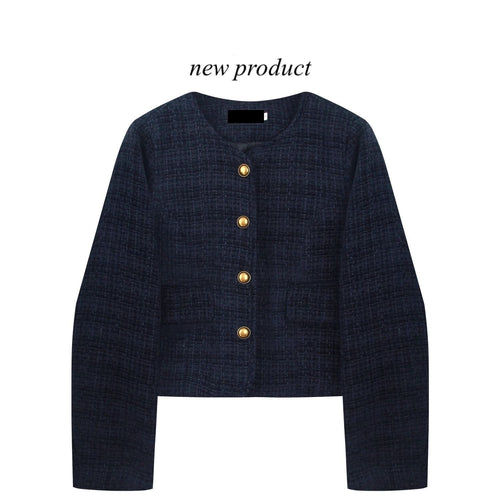 Damen cropped Blazer mit goldenen Knöpfen Drune