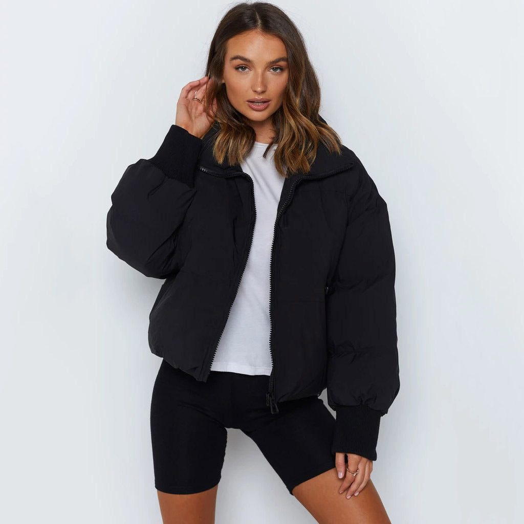Damen Modische Winterjacke mit Kapuze und gestepptem Design Drune