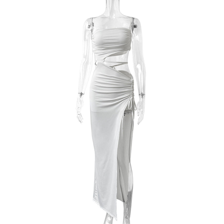 Damen Set mit Cropped Top und Maxirock mit Raffung Drune
