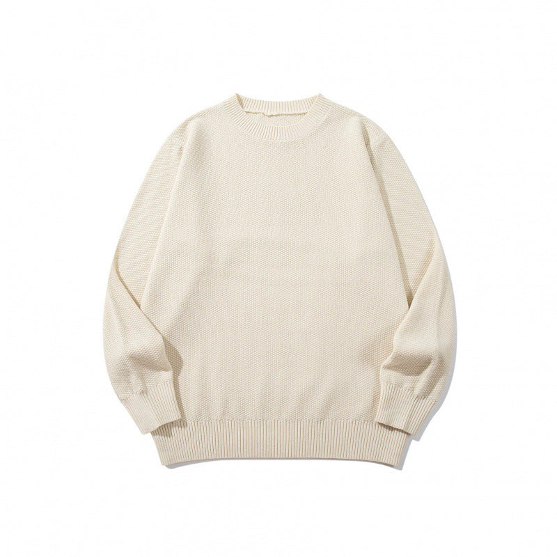 Unisex Boxy-Feinstrick-Pullover mit Waffelstruktur und geripptem Saum Drune