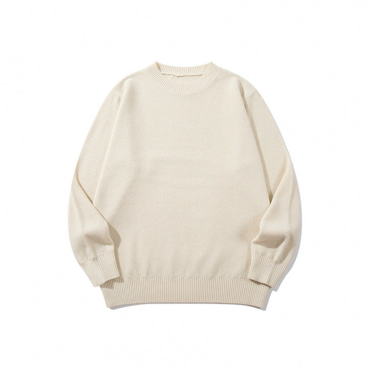 Unisex Boxy-Feinstrick-Pullover mit Waffelstruktur und geripptem Saum Drune