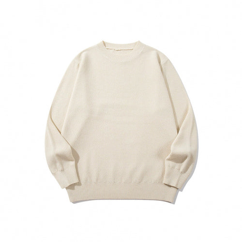 Unisex Boxy-Feinstrick-Pullover mit Waffelstruktur und geripptem Saum Drune