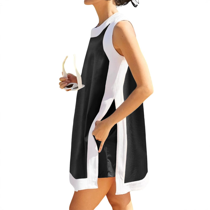 Damen lässiges Strandkleid mit praktischen Taschen Drune