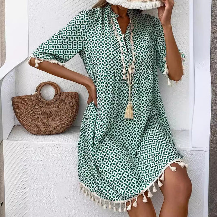 Damen Sommerkleid mit modischem Muster Drune