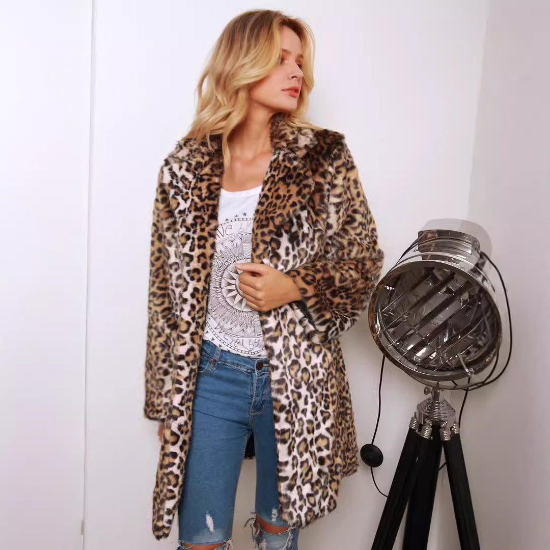 Damen Trendiger Leopardenfell-Cape Drune