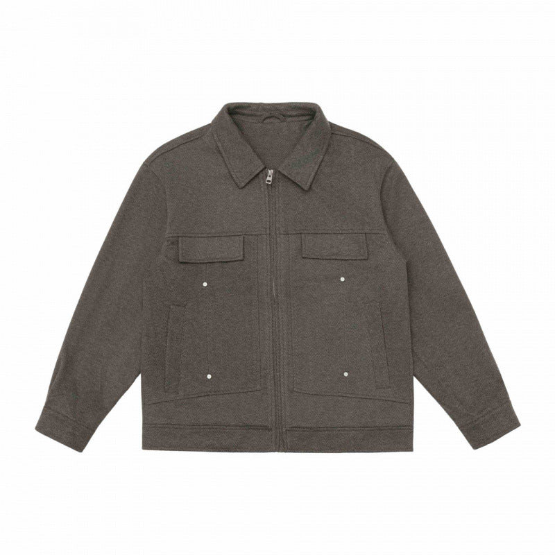 Herren Boxy-Hemdjacke mit Reißverschluss, Brustklappen und aufgesetzten Taschen Drune