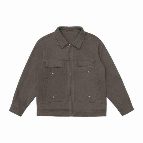 Herren Boxy-Hemdjacke mit Reißverschluss, Brustklappen und aufgesetzten Taschen Drune