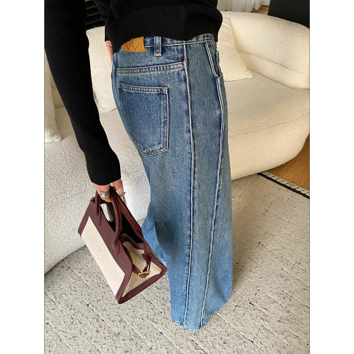 Damen Figurbetontes V-Ausschnitt Pullover mit Knopfleiste und breiten Ärmeln Drune